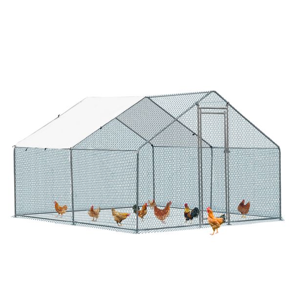 RedBarn walk-in chicken run side view showing square 10?10 footprint for starter walk-in buyers