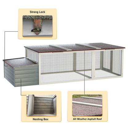 Pebble walk-in wooden chicken coop for 3-5 hens hero view