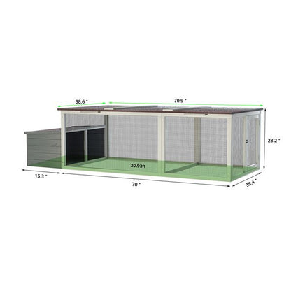 Pebble walk-in wooden chicken coop for 3-5 hens hero view