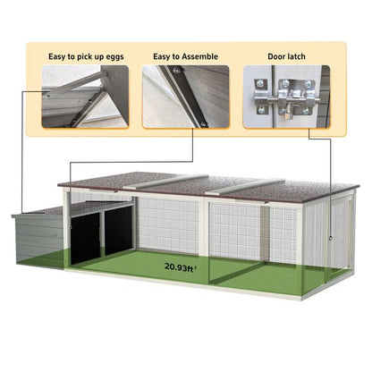 Pebble walk-in wooden chicken coop for 3-5 hens hero view