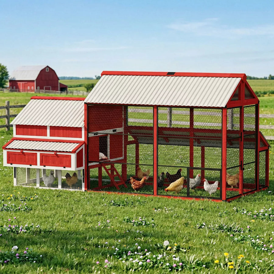 Apex Walk-In Chicken Coop for 15-20 Hens - 187.3 in length for 15-20 hens