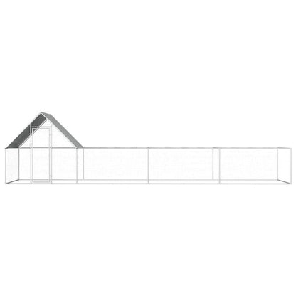 Ironclad commercial chicken run side view showing heavy-duty galvanized premium run for long service life