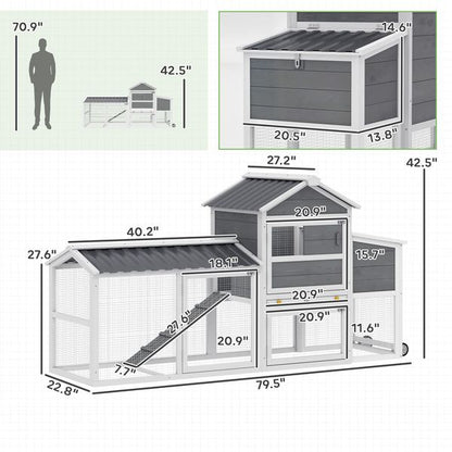 Drifter mobile chicken tractor footprint and dimensions view
