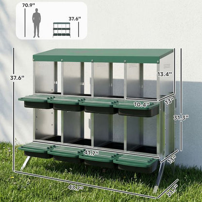 Brood chicken coop accessory footprint and dimensions view