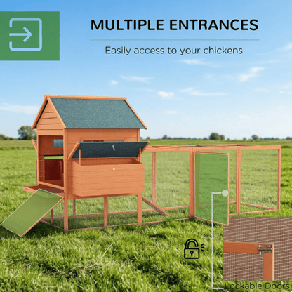 Acadia chicken coop with run for 8-10 hens hero view