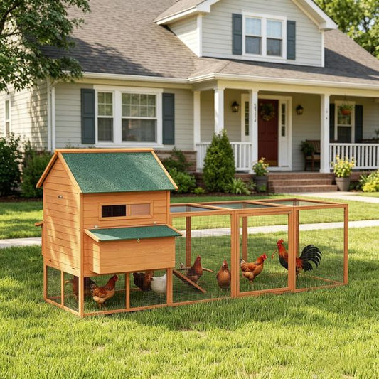 Acadia chicken coop with run for 8-10 hens hero view