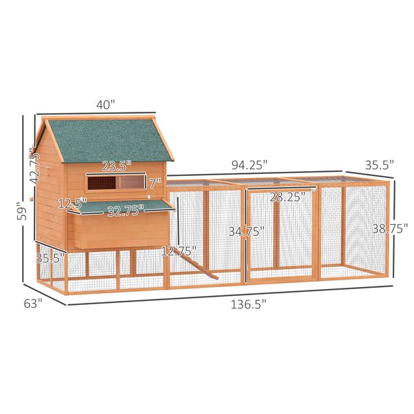 Acadia chicken coop with run for 8-10 hens hero view