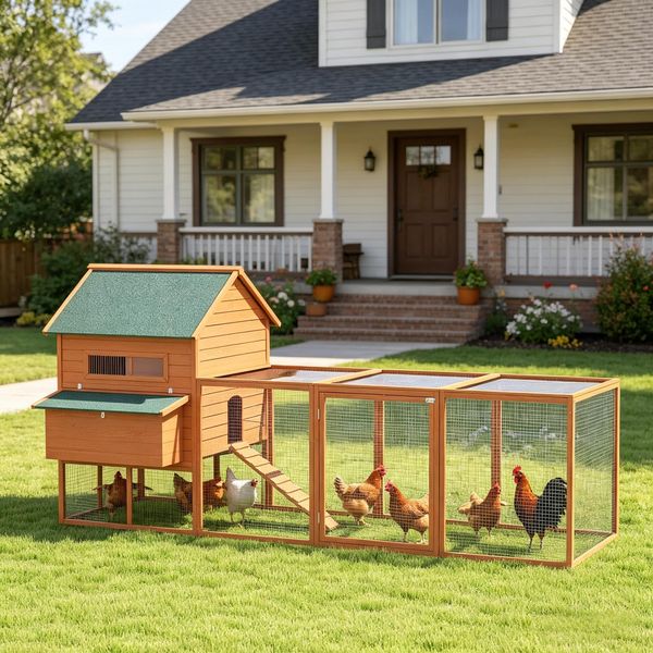 Acadia chicken coop with run footprint and dimensions view