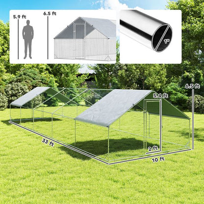 Prairie walk-in chicken run footprint and dimensions view
