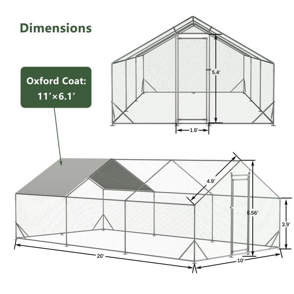 Ironwood Walk-In Chicken Run for 12-16 Hens - 10 x 20 ft for 12-16 hens
