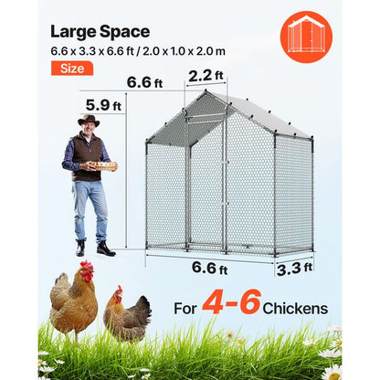 Scout walk-in chicken run footprint and dimensions view