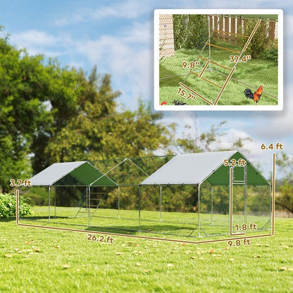 Meadow walk-in chicken run footprint and dimensions view